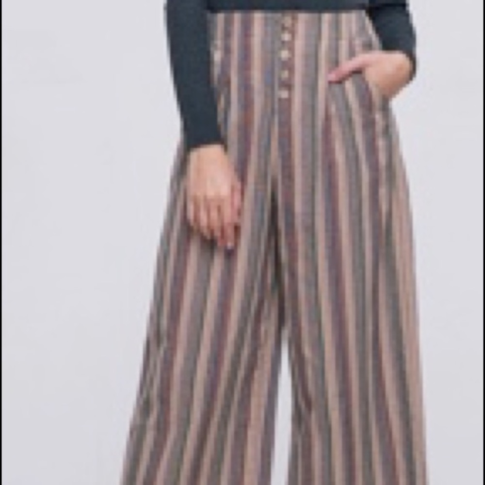 Wide leg strip pant